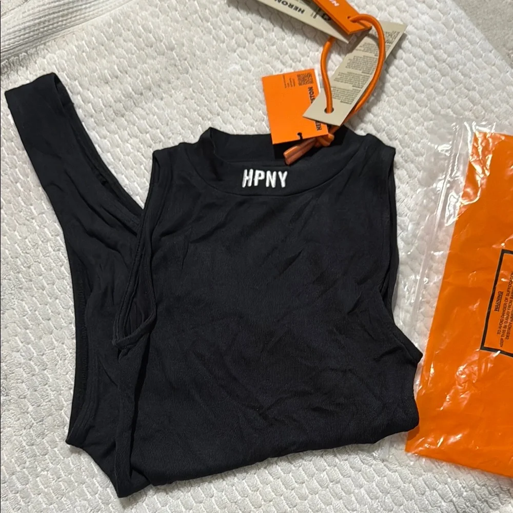 HPNY Black sheer Long Sleeve Bodysuit - Picture 2 of 3